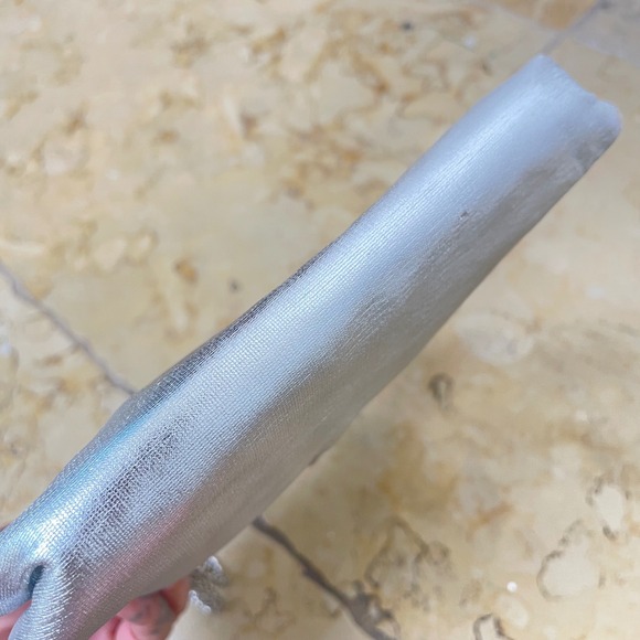 Vintage 1960's Silver Metallic Evening Bag Chain Prom Fairy Whimsigoth Glam - Picture 5 of 9